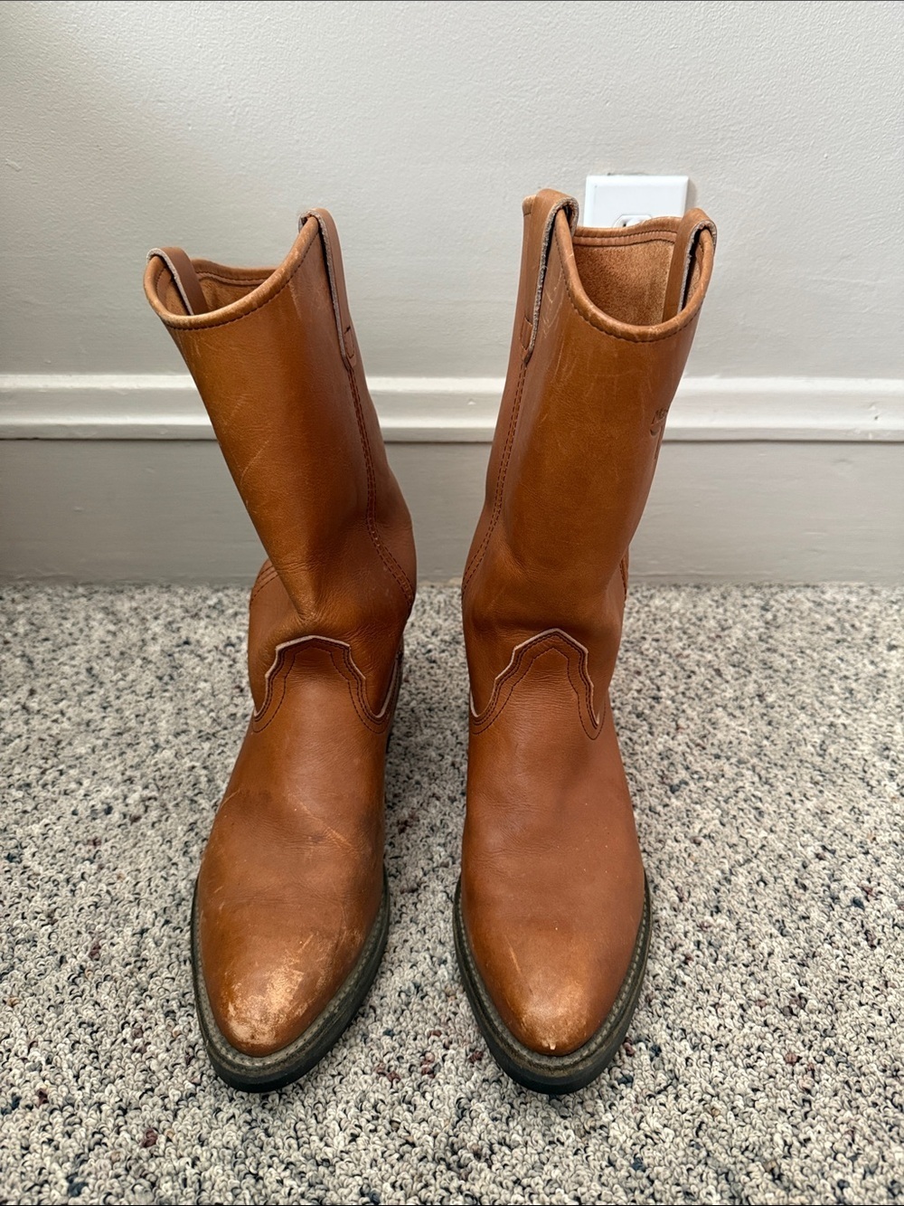 Mason Western Men's Tan Leather Western Cowboy Work Boots